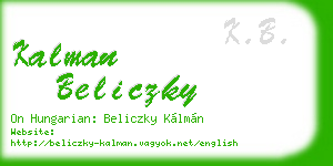 kalman beliczky business card