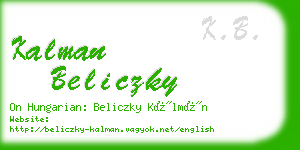 kalman beliczky business card